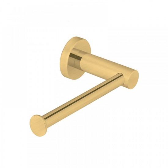 Euro Pin Lever Stainless Steel Round Brushed Yellow Gold Toilet Paper Roll Holder Wall Mounted